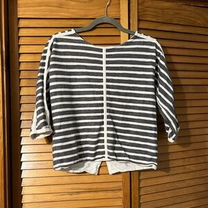 Madewell Striped Zipped Back Top